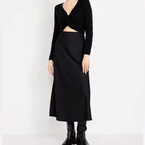 Black silk skirt old navy